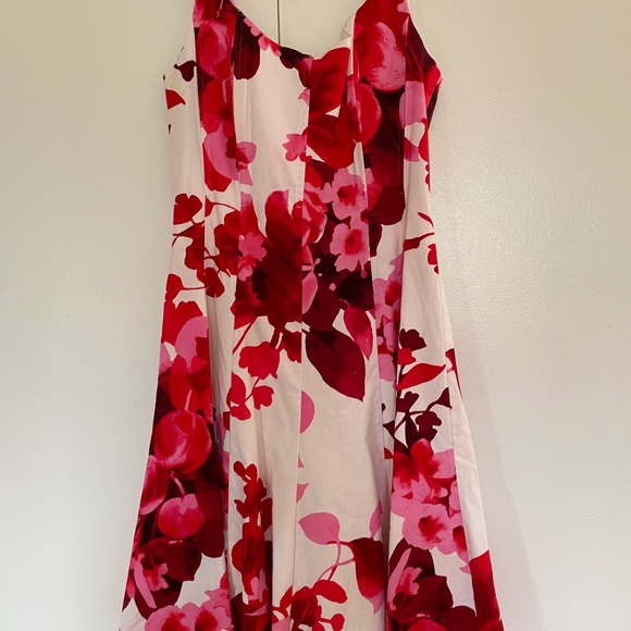 Nine West Red and Pink Floral Fit and Flare Dress Size 2 π·πΊπ· - Picture 2 of 13